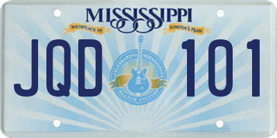 MS license plate JQD101