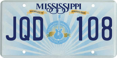 MS license plate JQD108