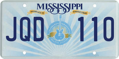 MS license plate JQD110