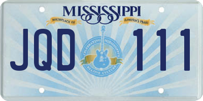 MS license plate JQD111