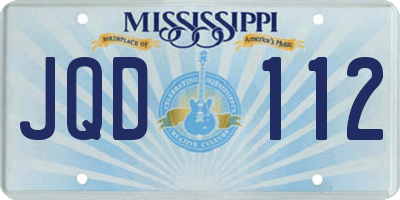 MS license plate JQD112