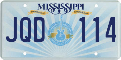 MS license plate JQD114