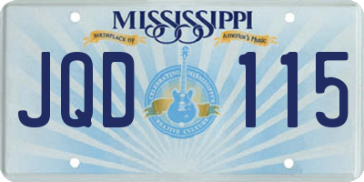 MS license plate JQD115
