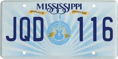 MS license plate JQD116
