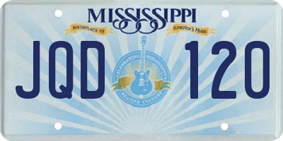 MS license plate JQD120