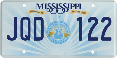 MS license plate JQD122