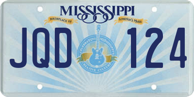 MS license plate JQD124