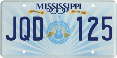 MS license plate JQD125