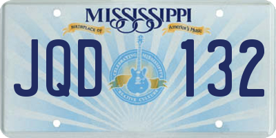 MS license plate JQD132