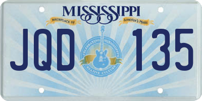 MS license plate JQD135