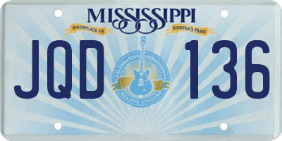 MS license plate JQD136
