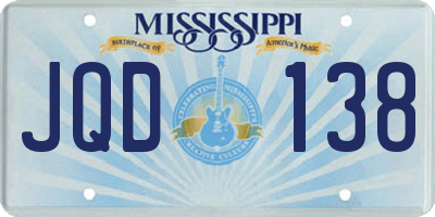 MS license plate JQD138