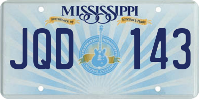 MS license plate JQD143