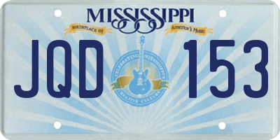 MS license plate JQD153