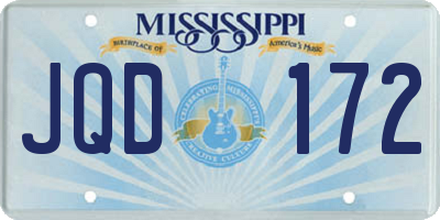 MS license plate JQD172
