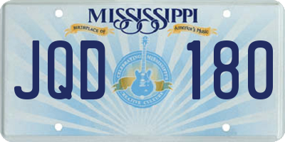 MS license plate JQD180
