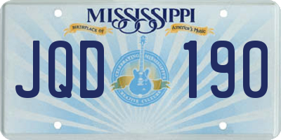 MS license plate JQD190