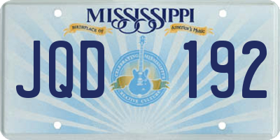 MS license plate JQD192