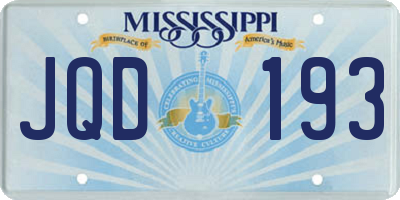 MS license plate JQD193