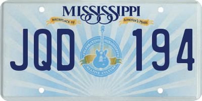 MS license plate JQD194