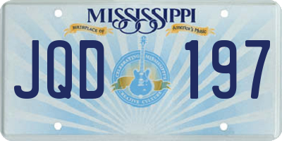 MS license plate JQD197