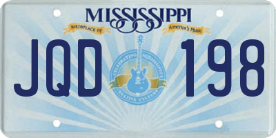 MS license plate JQD198