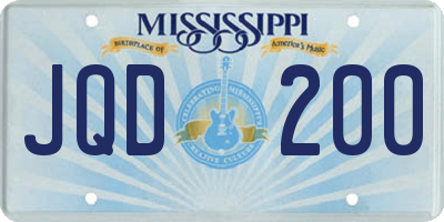 MS license plate JQD200