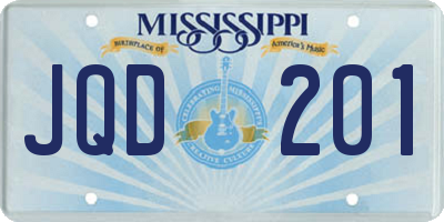 MS license plate JQD201