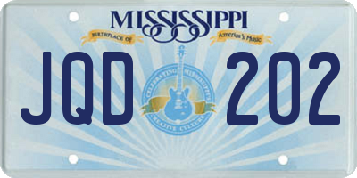 MS license plate JQD202