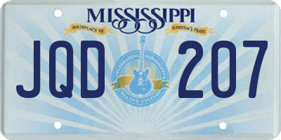 MS license plate JQD207