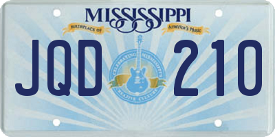 MS license plate JQD210
