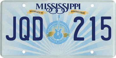MS license plate JQD215