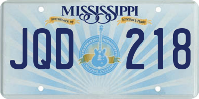 MS license plate JQD218