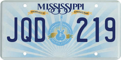 MS license plate JQD219