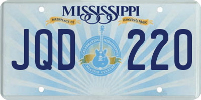 MS license plate JQD220