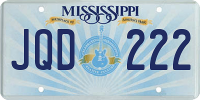 MS license plate JQD222