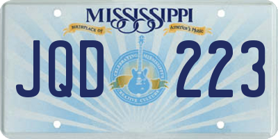 MS license plate JQD223