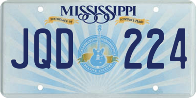MS license plate JQD224