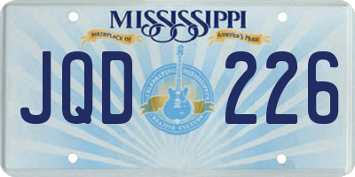 MS license plate JQD226