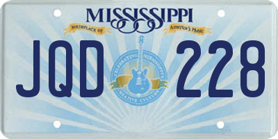 MS license plate JQD228