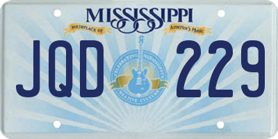 MS license plate JQD229