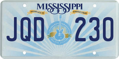 MS license plate JQD230