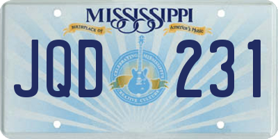 MS license plate JQD231