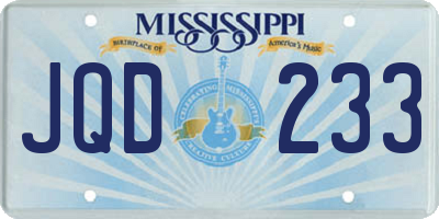 MS license plate JQD233
