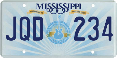 MS license plate JQD234