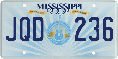 MS license plate JQD236