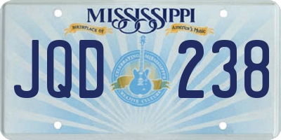 MS license plate JQD238