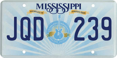 MS license plate JQD239