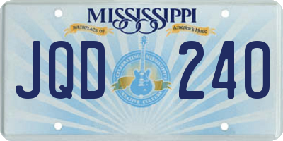 MS license plate JQD240
