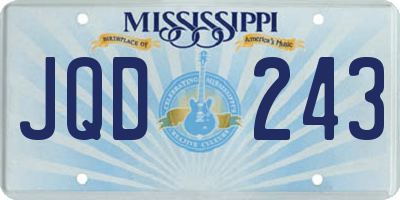 MS license plate JQD243